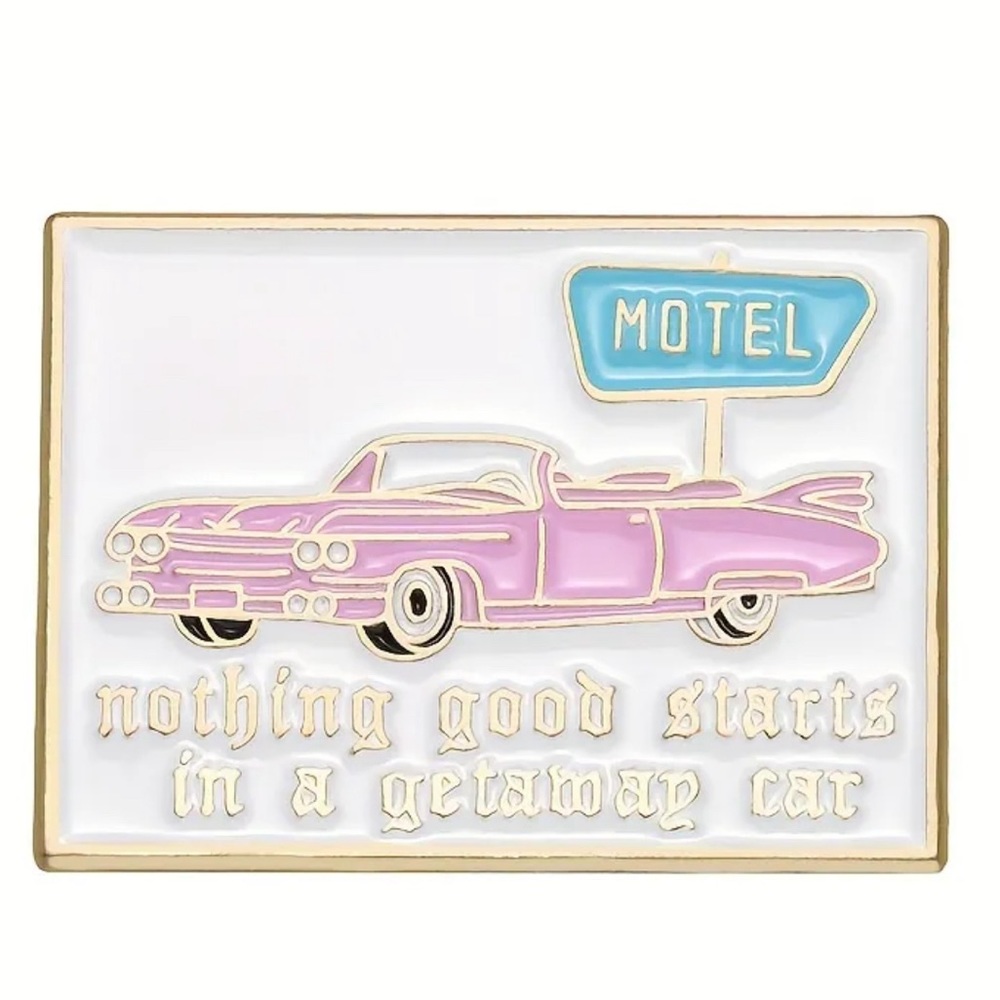 NEW! Nothing Good Starts In A Getaway Car Motel Pin Brooch Taylor Swift Swiftie